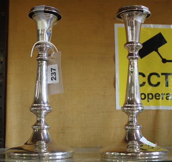 Pair silver candlesticks